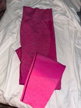 🆕 PINK Victoria's Secret Hot Pink Ombre Seamless Active Legging Sz XL